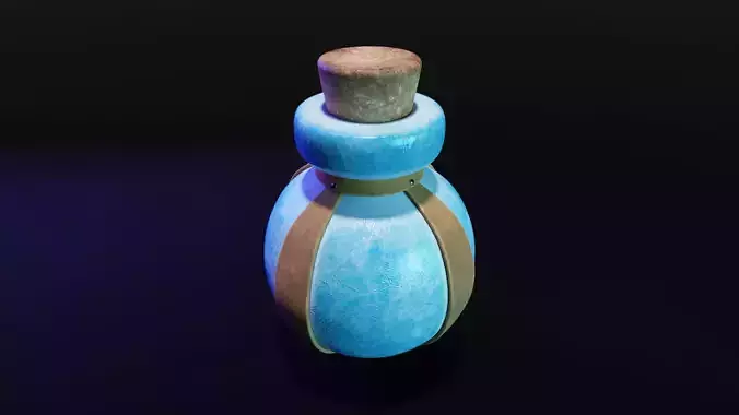 Glass freeze potion with leather straps and cork 