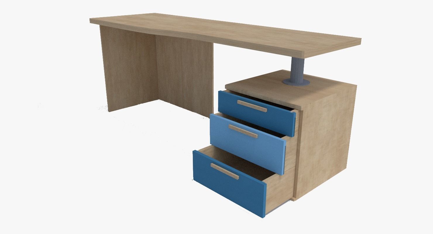 Bedroom - Desk Low-poly 3D model_3