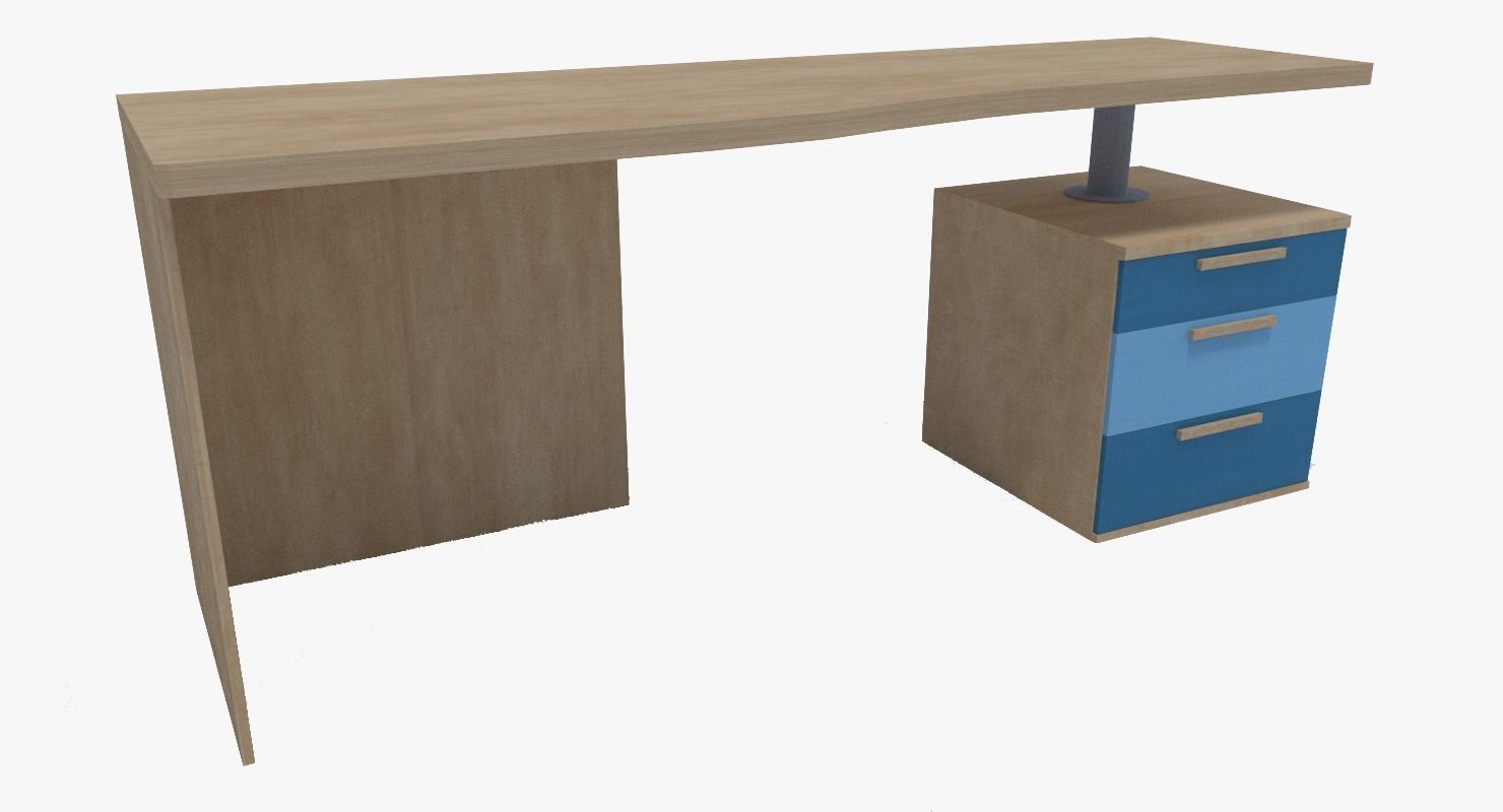 Bedroom - Desk Low-poly 3D model_1