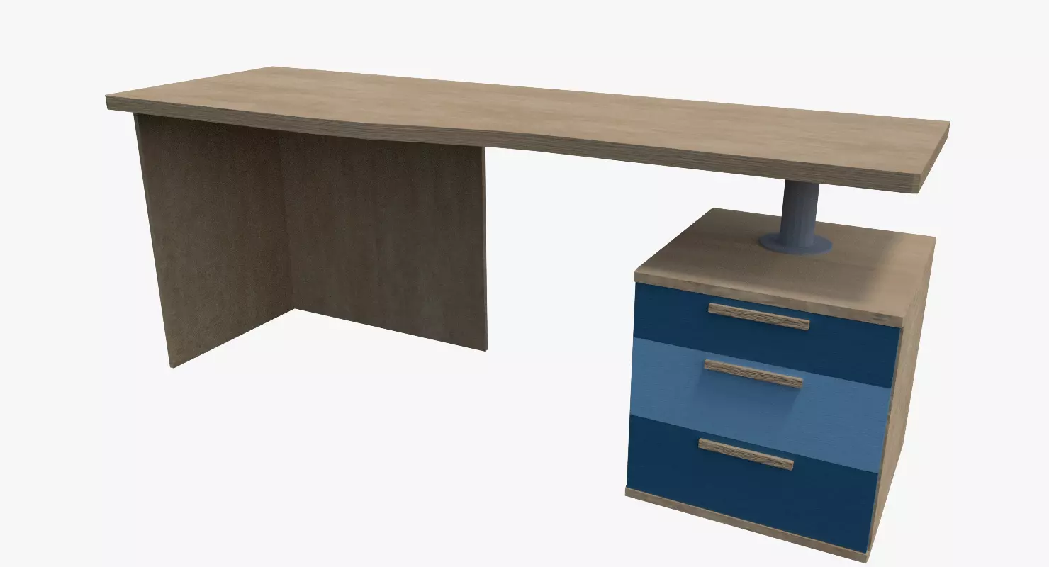 Bedroom - Desk Low-poly 3D model_0