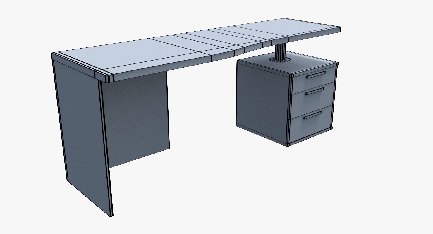 Bedroom - Desk Low-poly 3D model_8