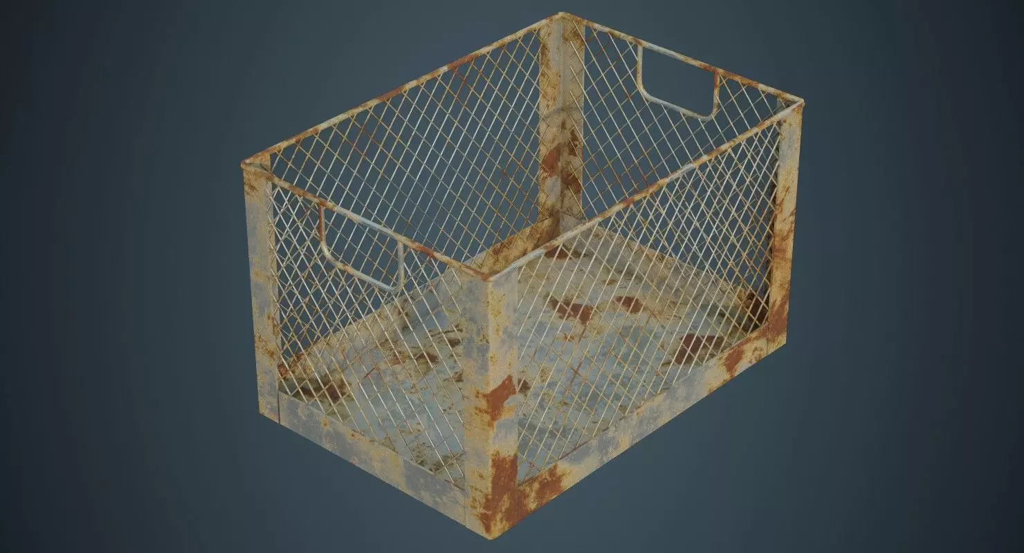 Crate 2B Low-poly 3D model_0