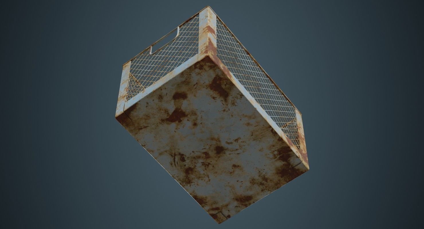 Crate 2B Low-poly 3D model_4