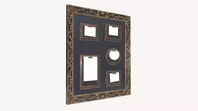 Wall frame decor with photo frames