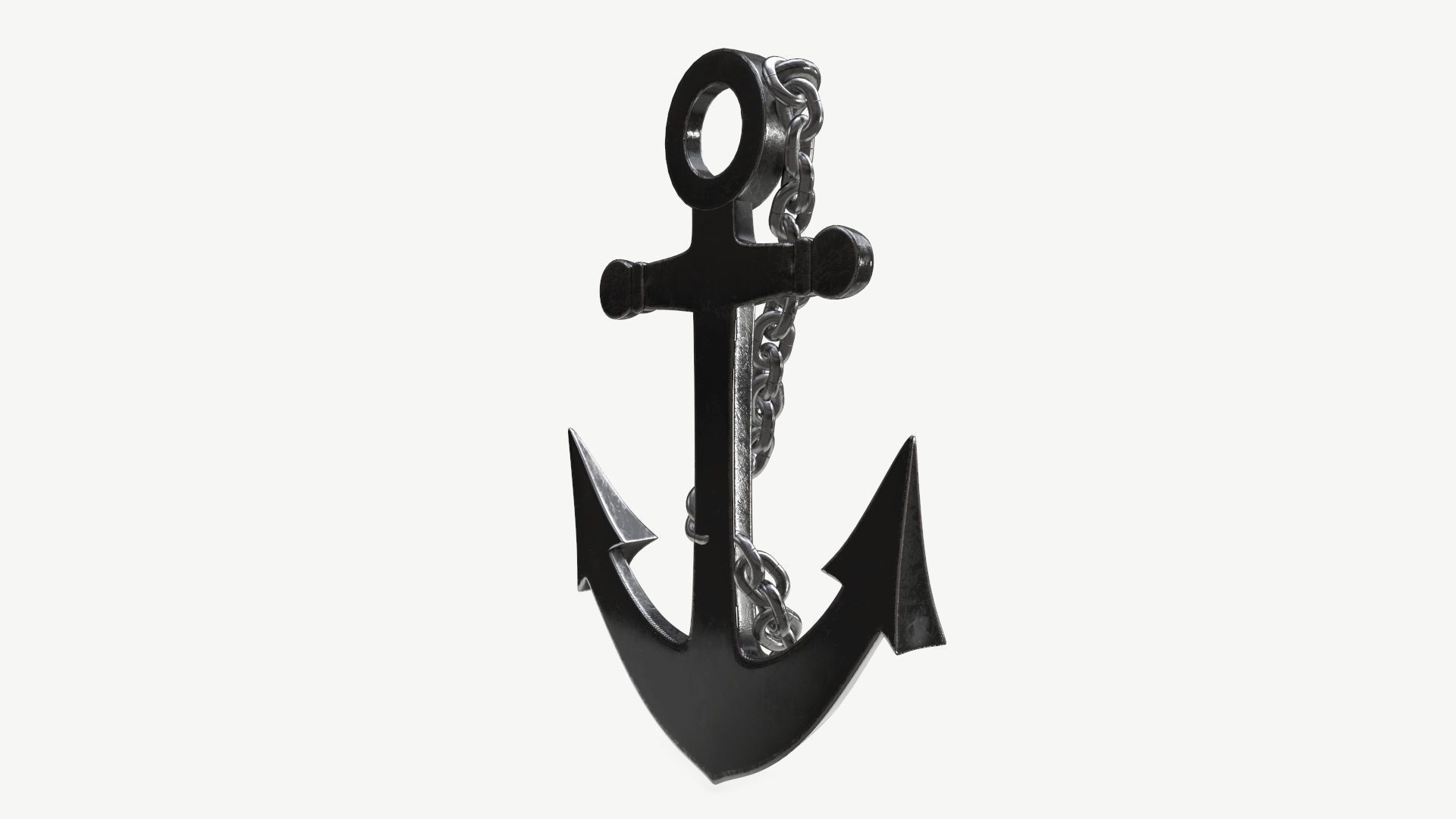 Wall interior decor anchor with chains 3D model_3