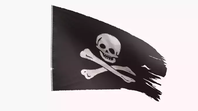 Pirate Flag - Edward England Low-poly 3D model