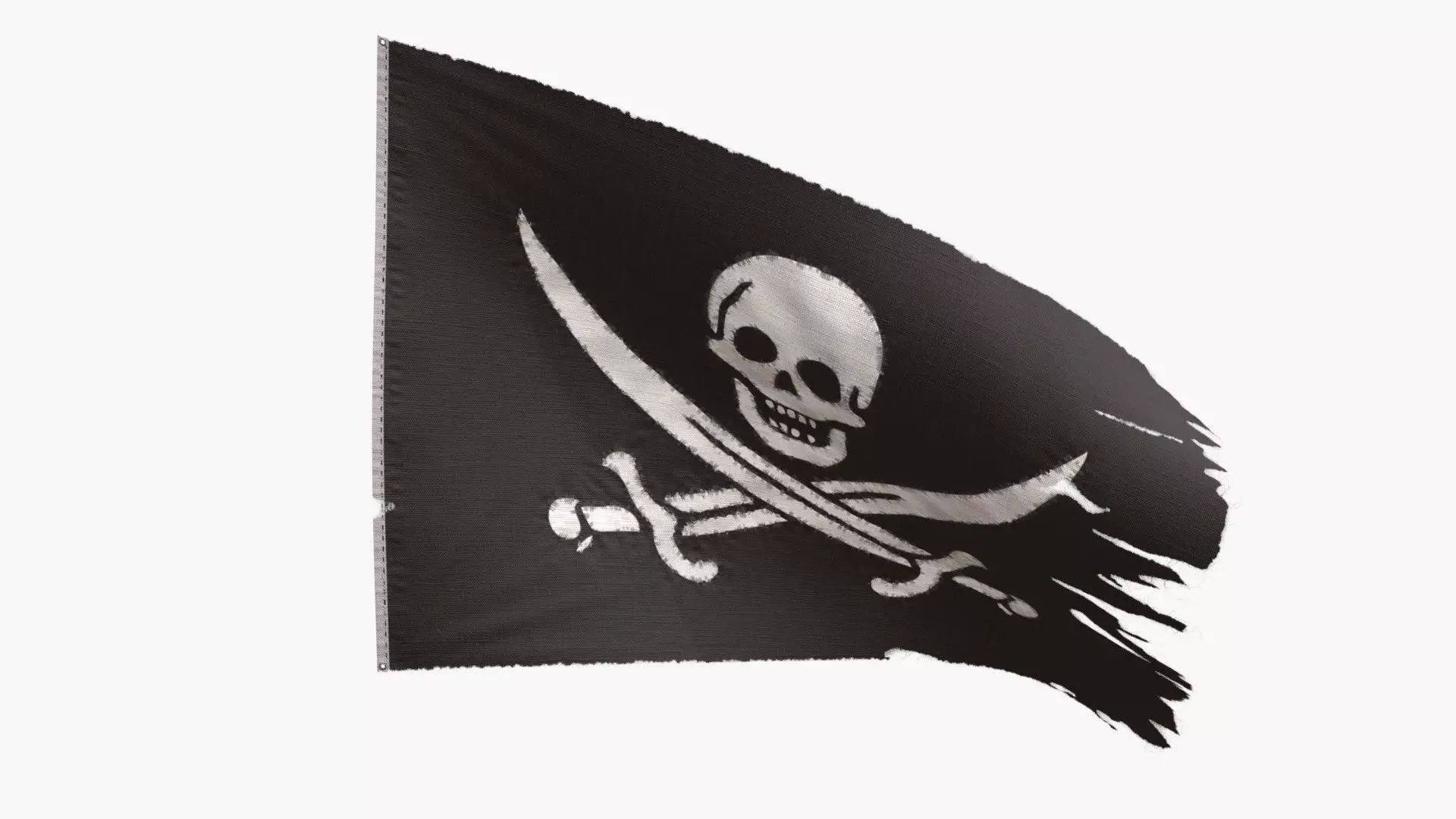 Pirate Flag - Calico Jack Rackham Low-poly 3D model_0