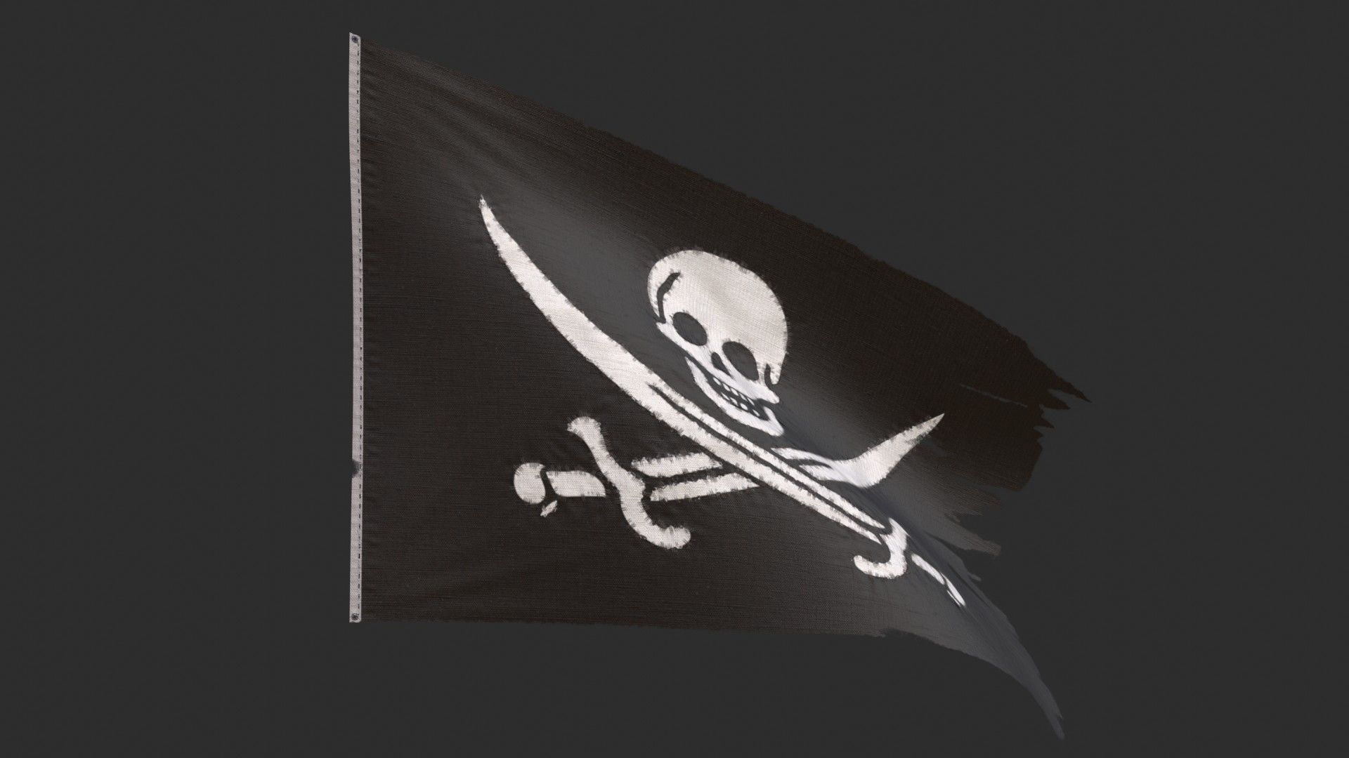 Pirate Flag - Calico Jack Rackham Low-poly 3D model_5