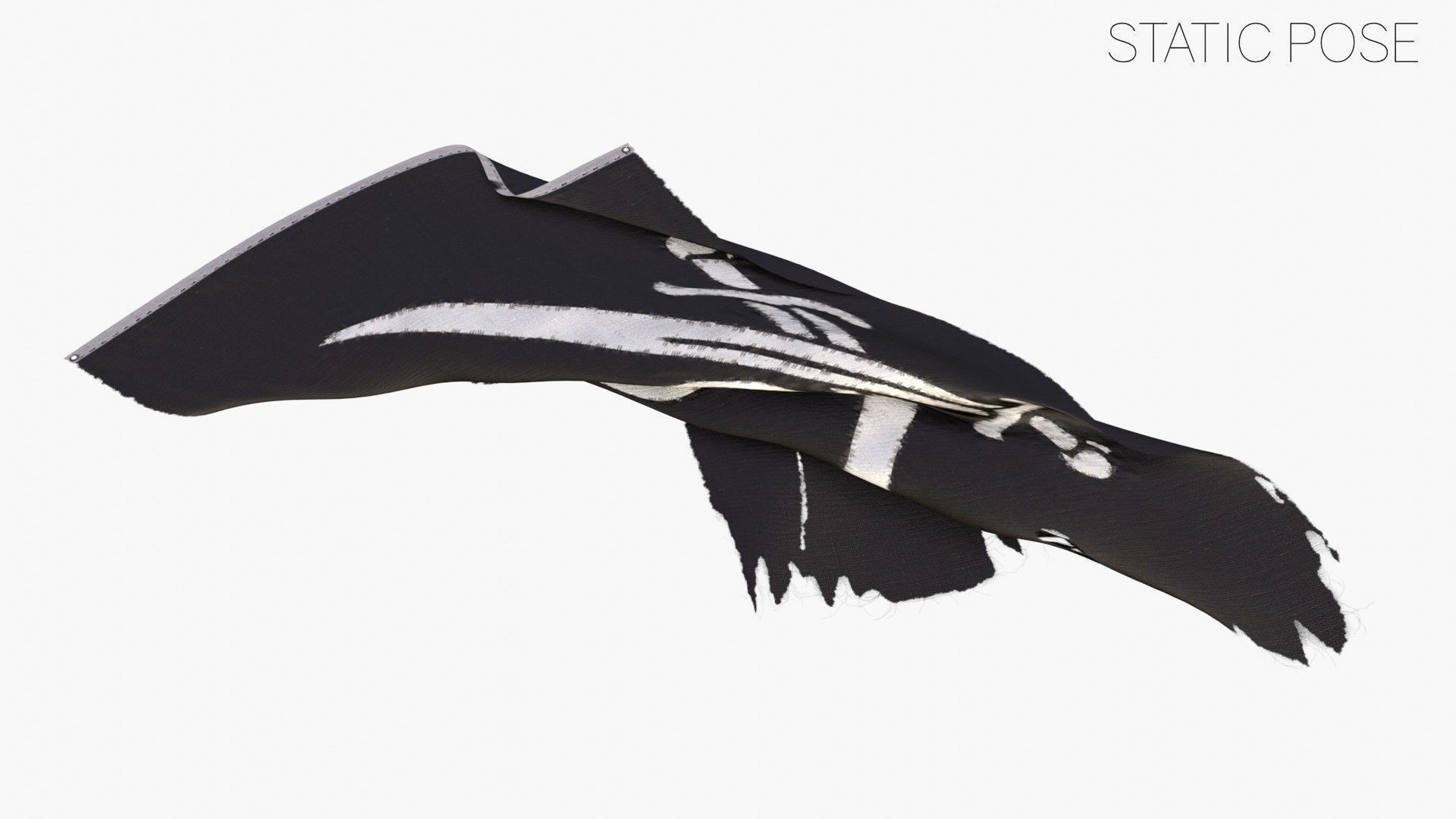 Pirate Flag - Calico Jack Rackham Low-poly 3D model_9