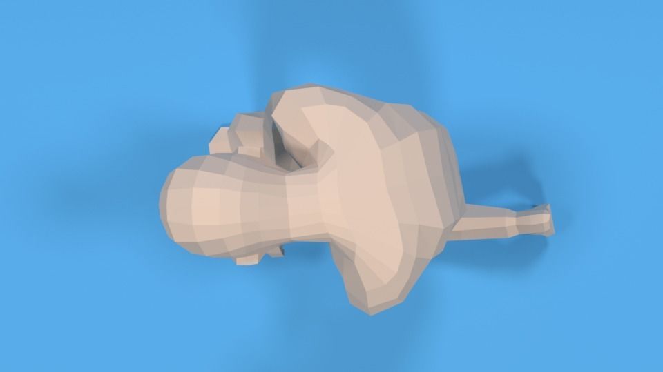 Low Poly Kid Kneeling Low-poly 3D model_8