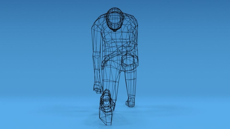 Low Poly Kid Kneeling Low-poly 3D model_15