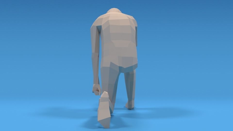 Low Poly Kid Kneeling Low-poly 3D model_6