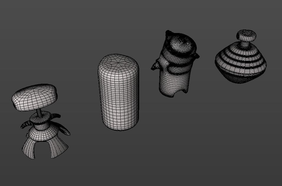 Robots set of Low-poly 3D model_6