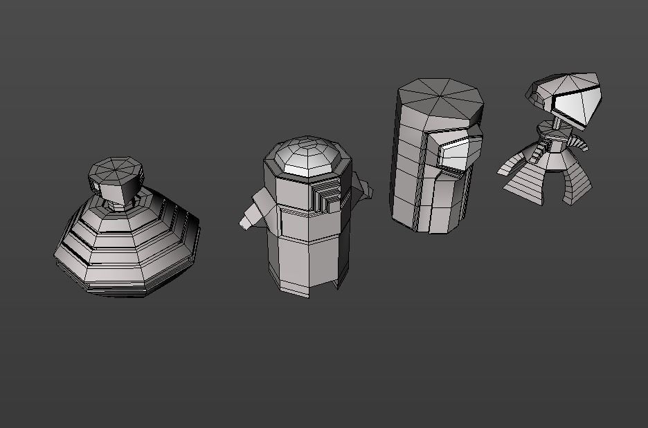 Robots set of Low-poly 3D model_5