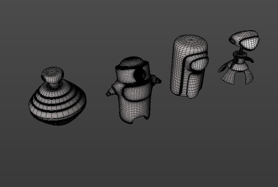 Robots set of Low-poly 3D model_7