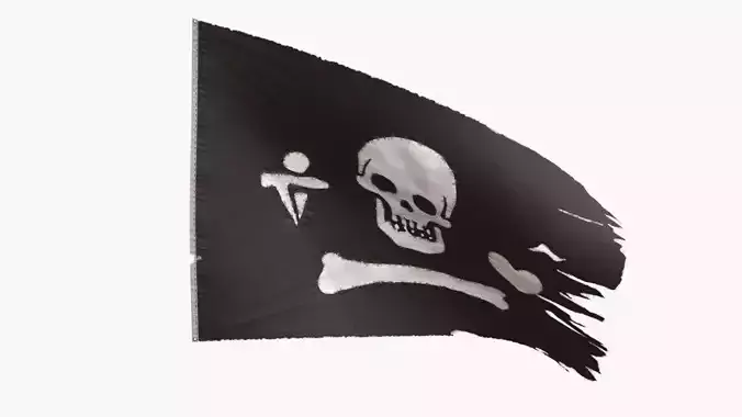 Pirate Flag - Stede Bonnet Low-poly 3D model