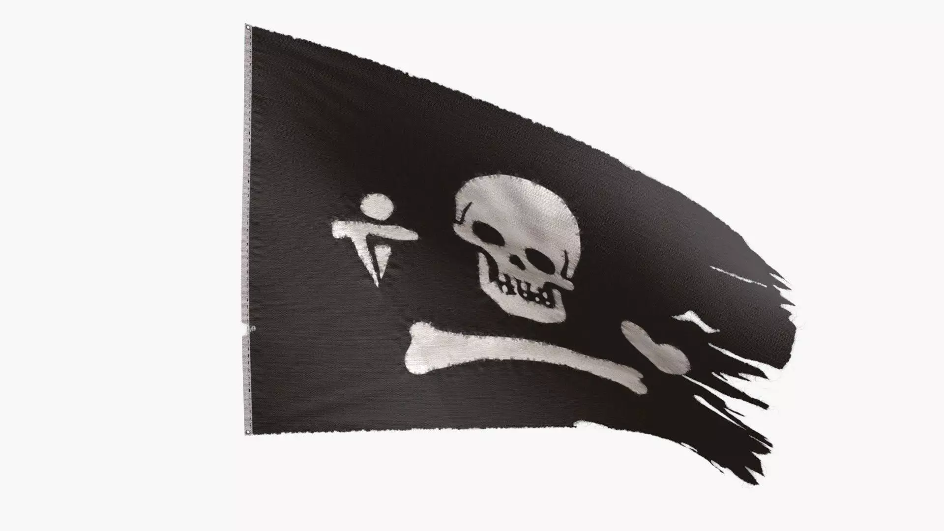 Pirate Flag - Stede Bonnet Low-poly 3D model_0