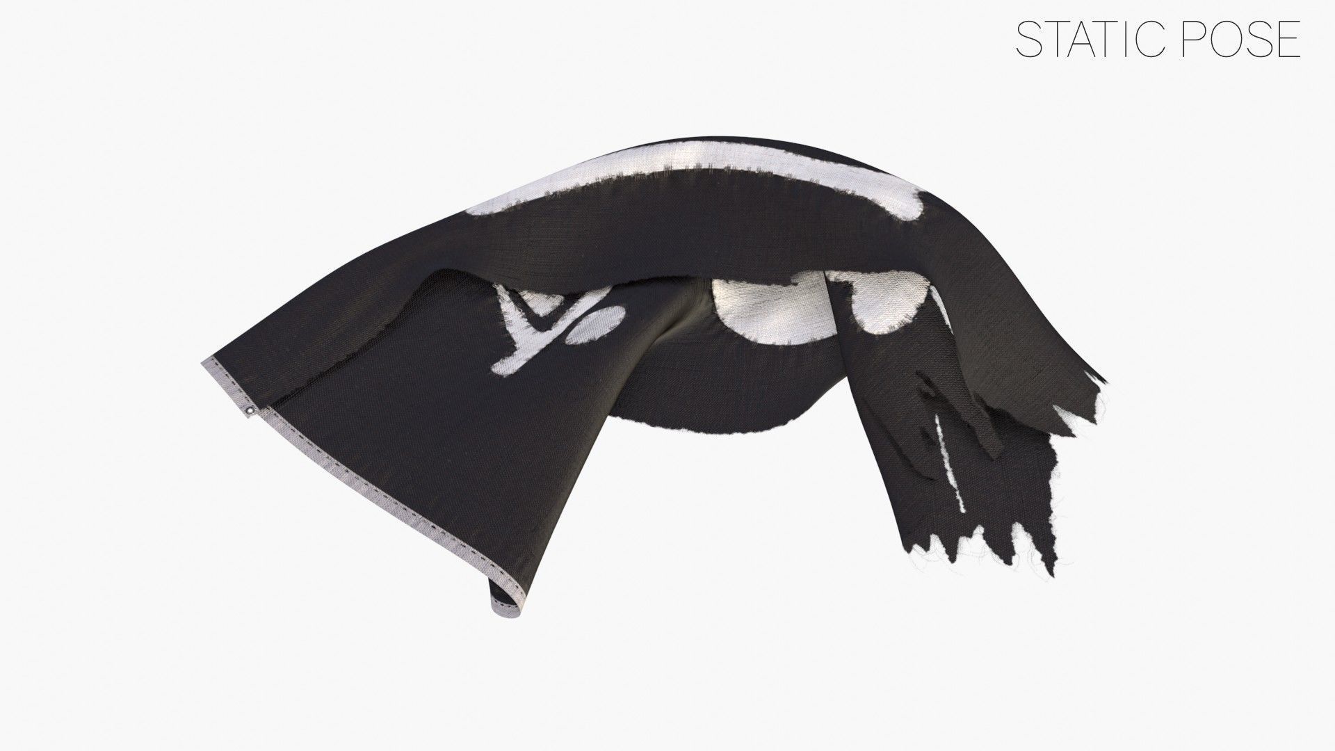 Pirate Flag - Stede Bonnet Low-poly 3D model_11