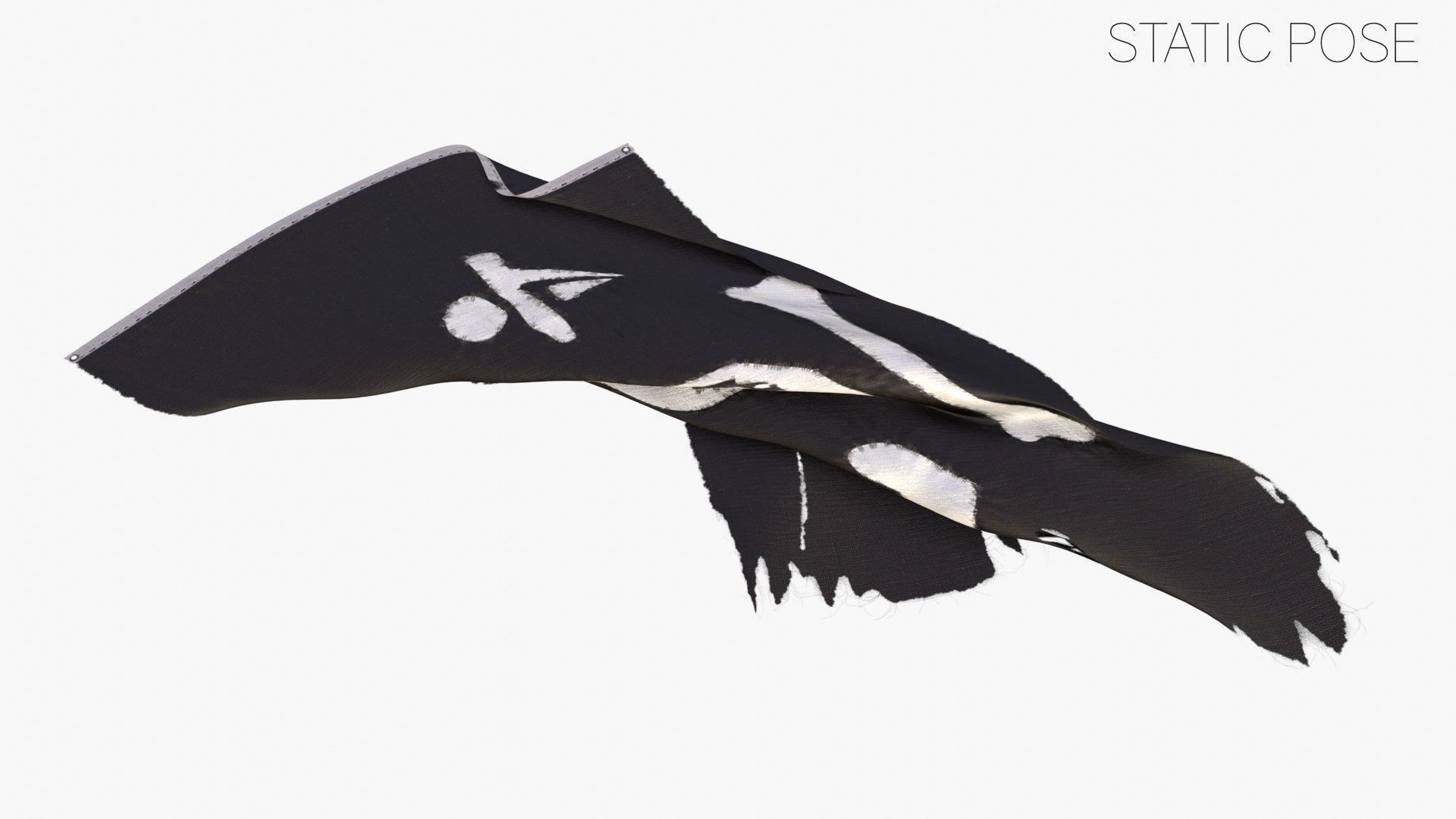 Pirate Flag - Stede Bonnet Low-poly 3D model_9