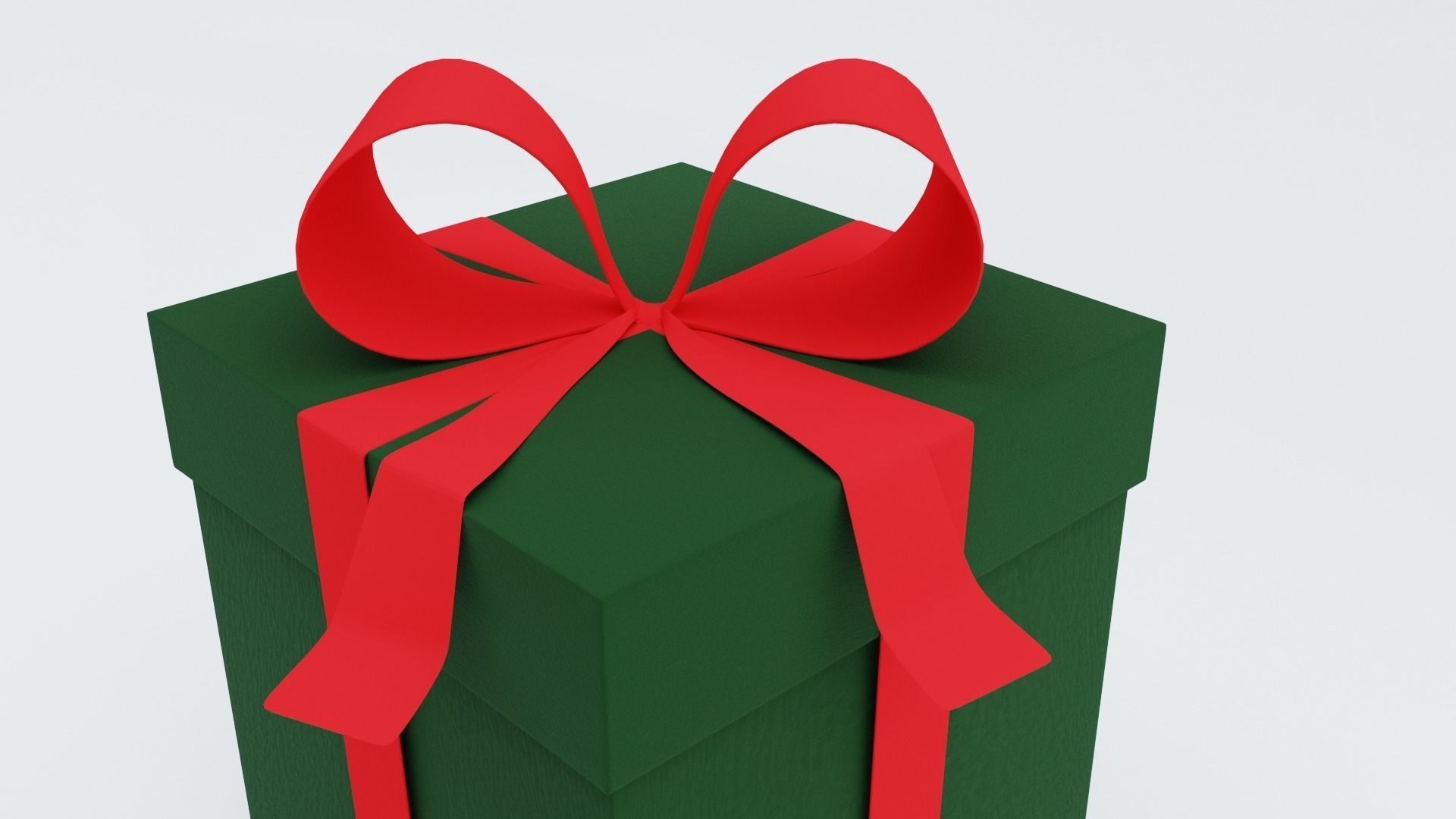 Green Christmas present 3D model_1