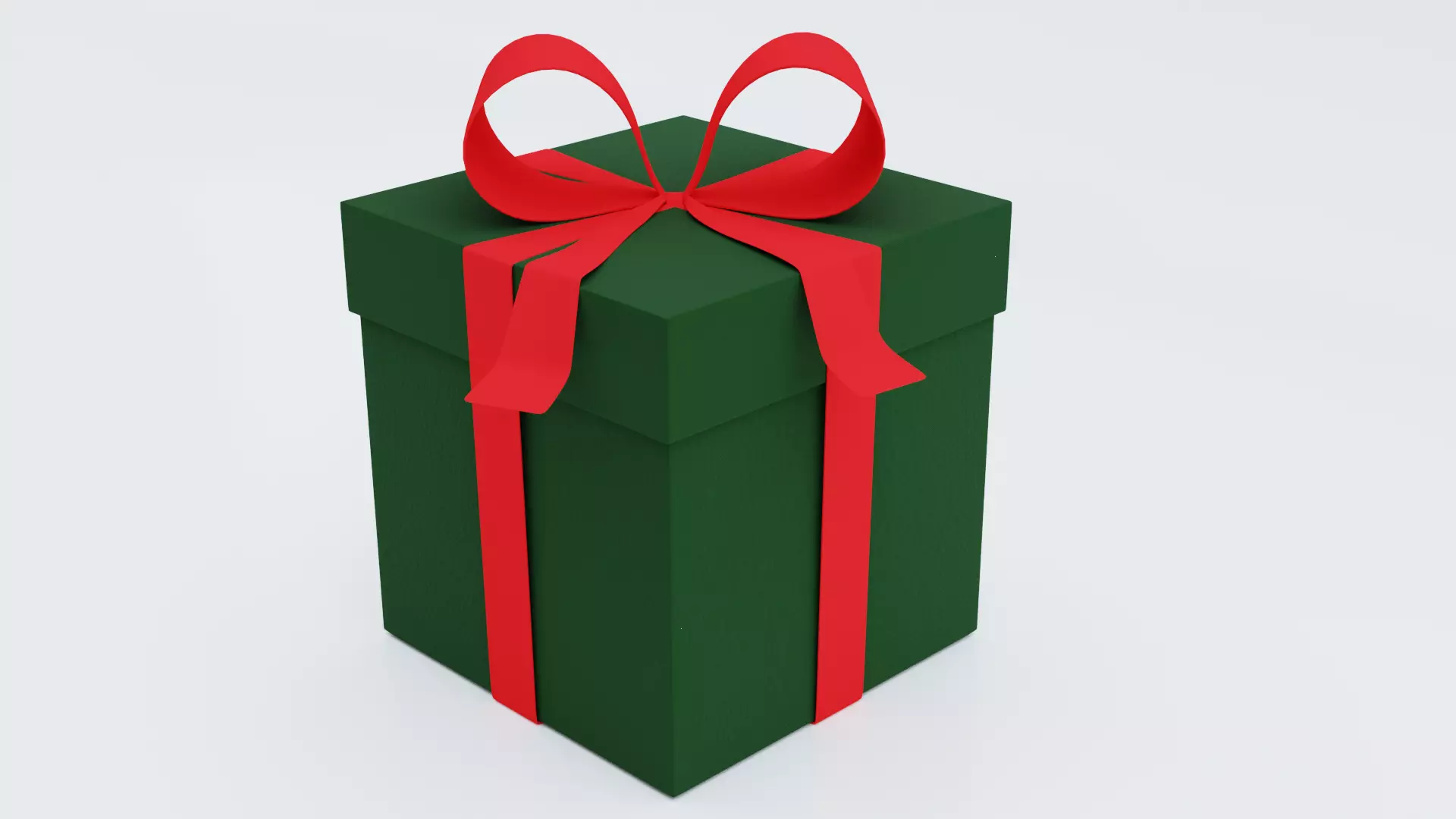 Green Christmas present 3D model_0