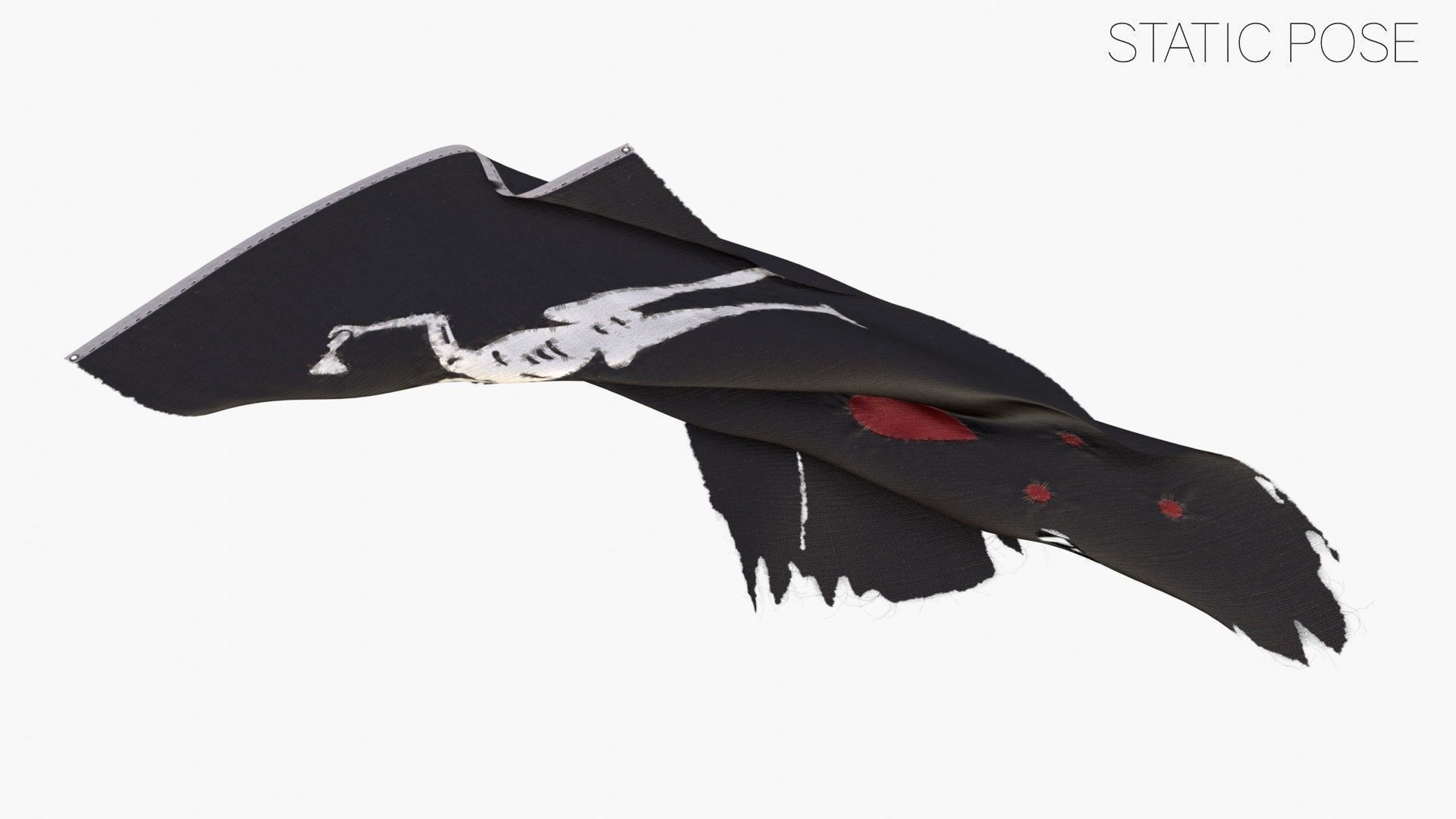 Pirate Flag - Francis Spriggs and Edward Lowe Low-poly 3D model_8