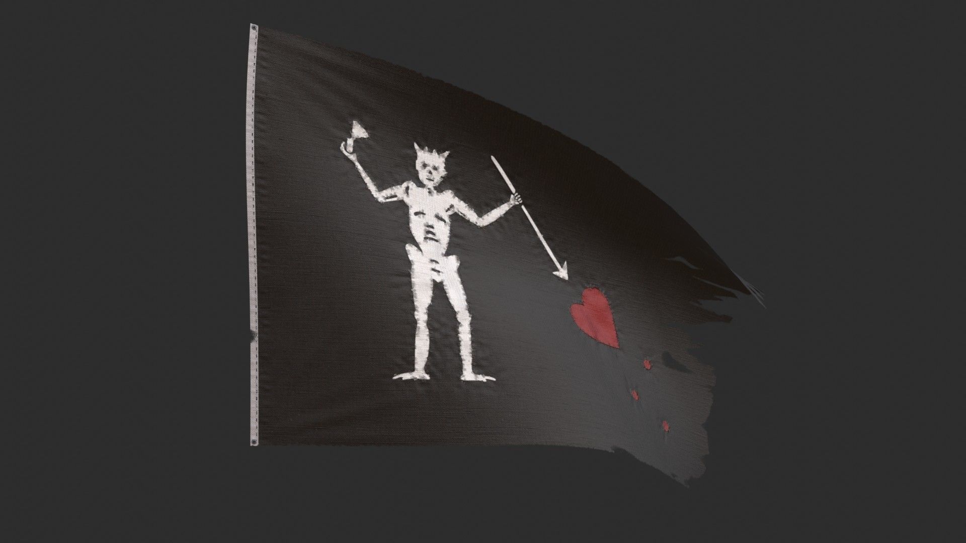 Pirate Flag - Francis Spriggs and Edward Lowe Low-poly 3D model_6