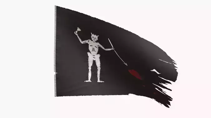 Pirate Flag - Francis Spriggs and Edward Lowe Low-poly 3D model