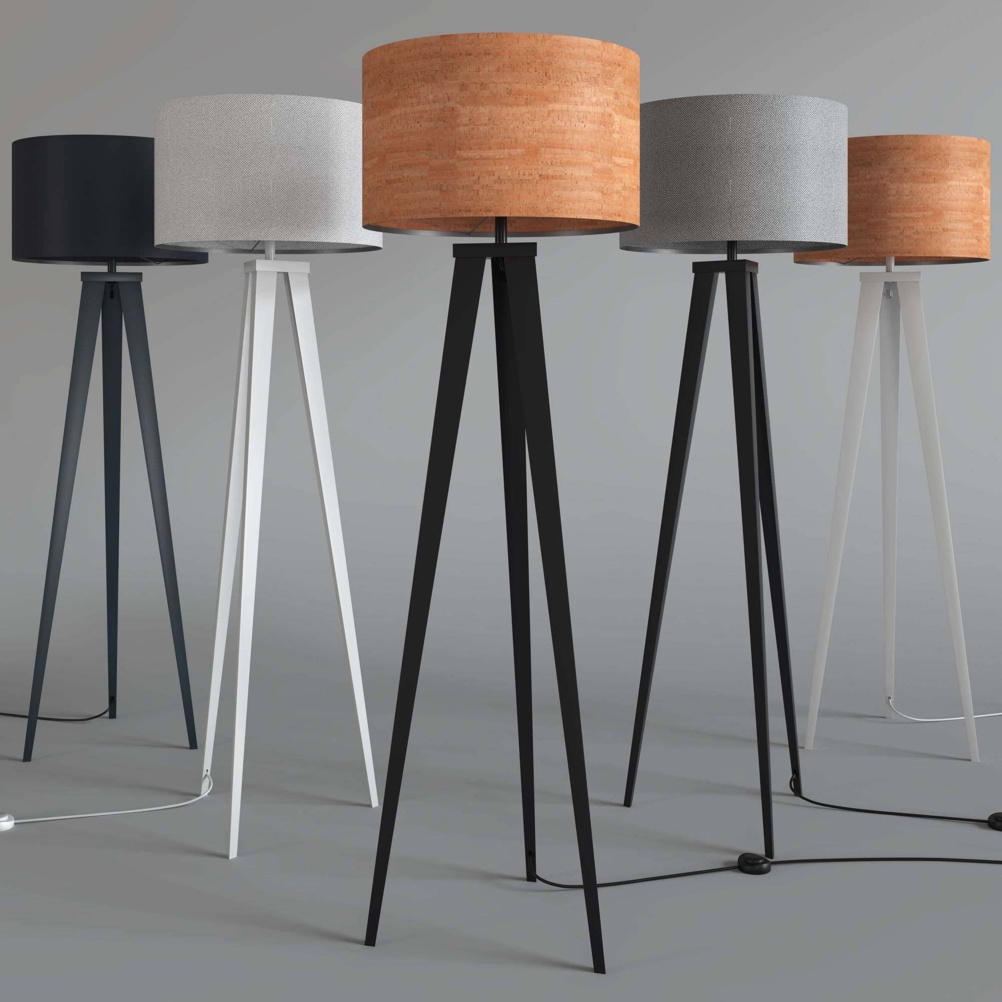 Zuiver floor lamp tripod 3D model_3
