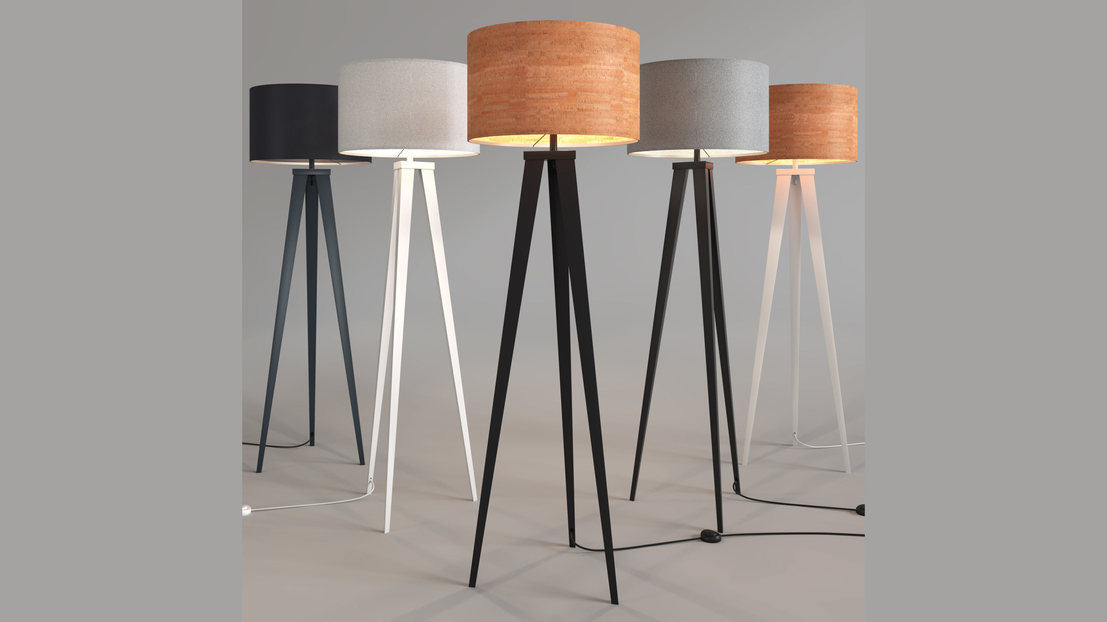 Zuiver floor lamp tripod 3D model_4