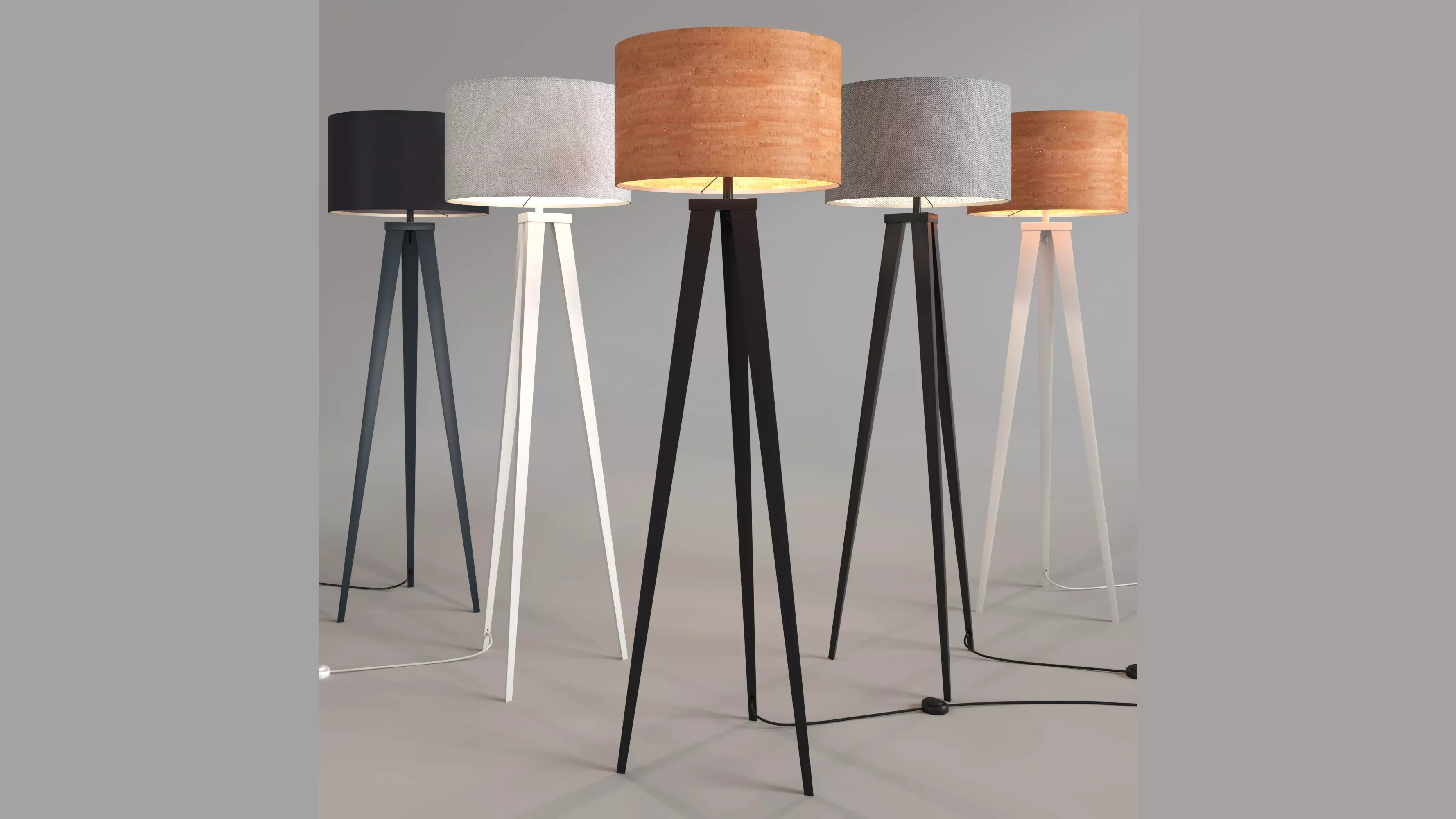 Zuiver floor lamp tripod 3D model_0