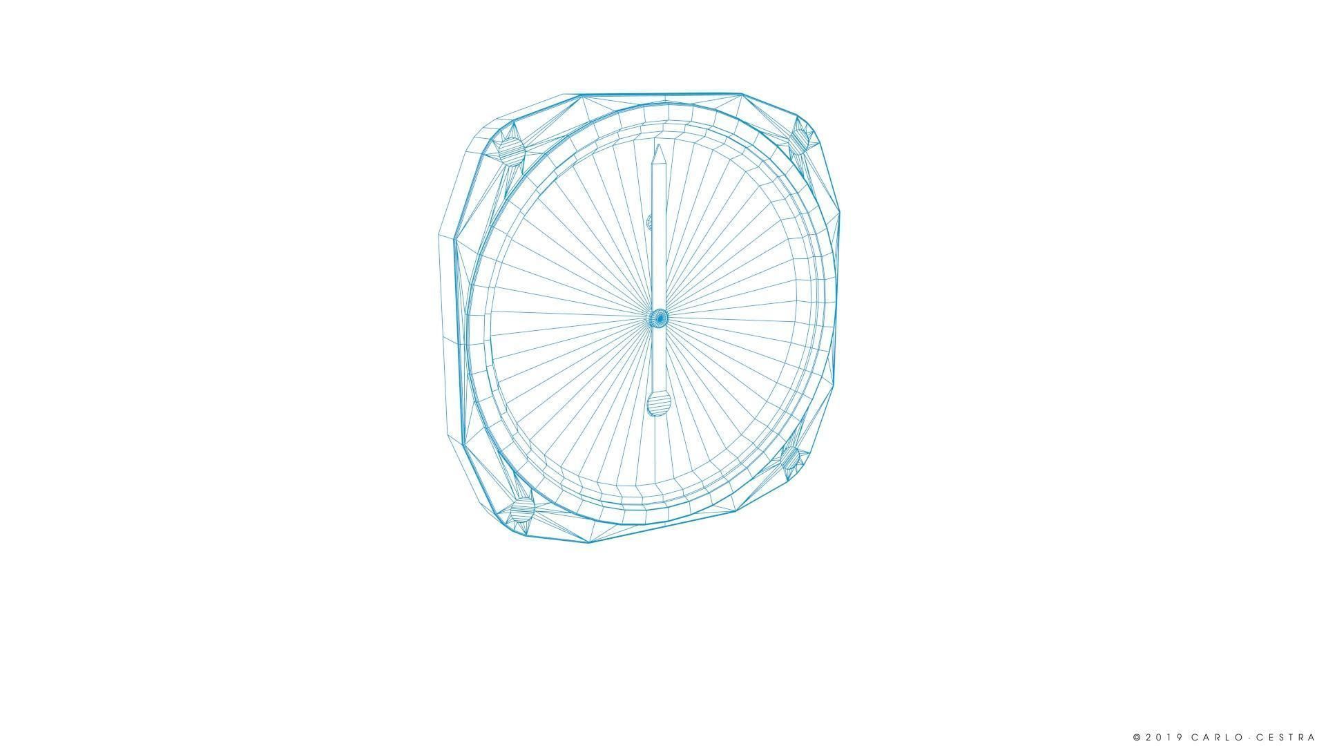 US TACHOMETER GAUGE Low-poly 3D model_16