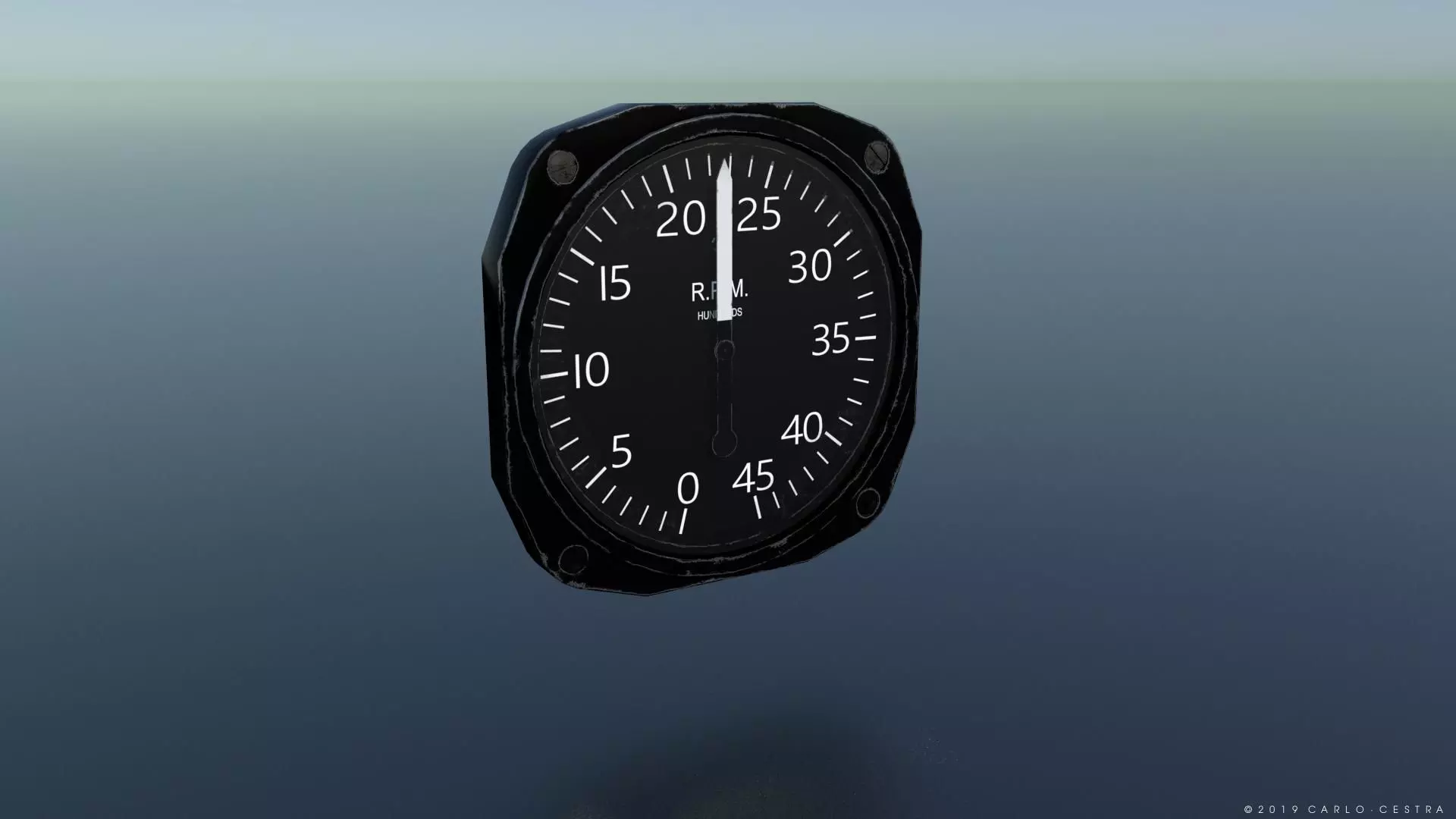 US TACHOMETER GAUGE Low-poly 3D model_0