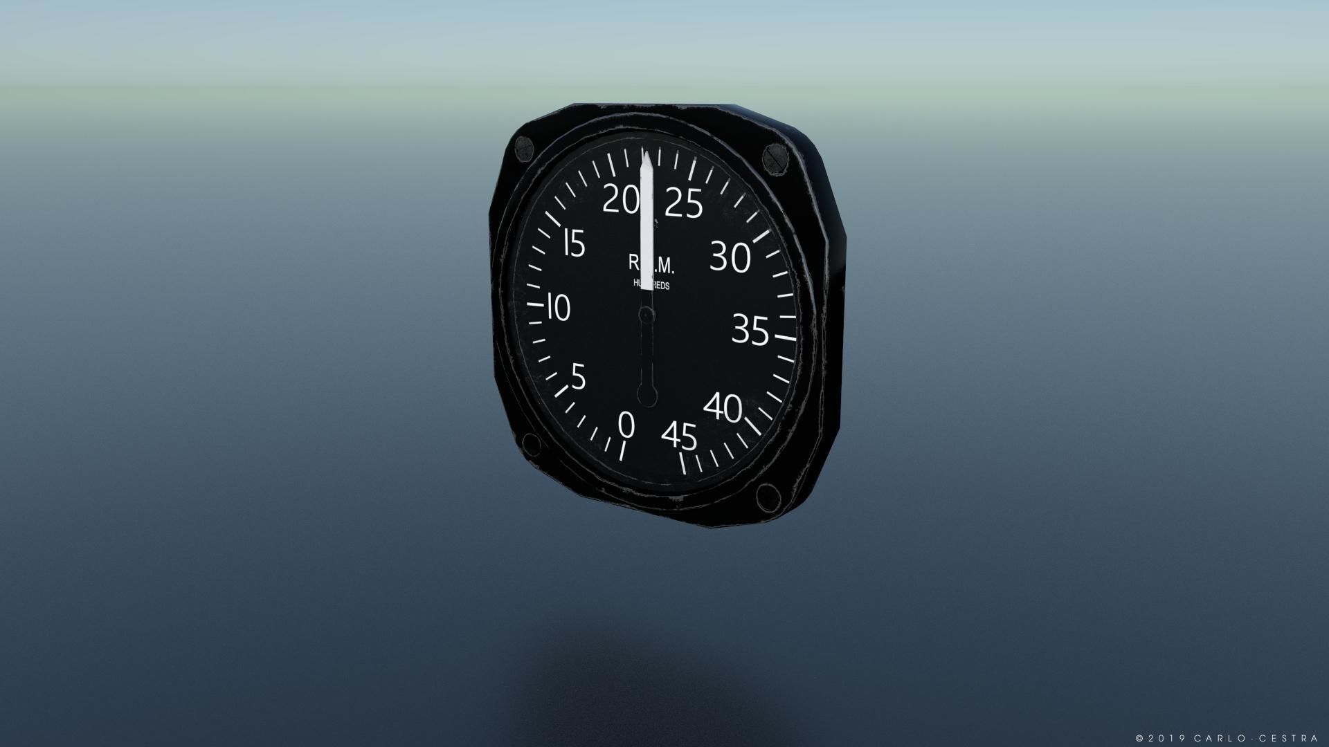 US TACHOMETER GAUGE Low-poly 3D model_1