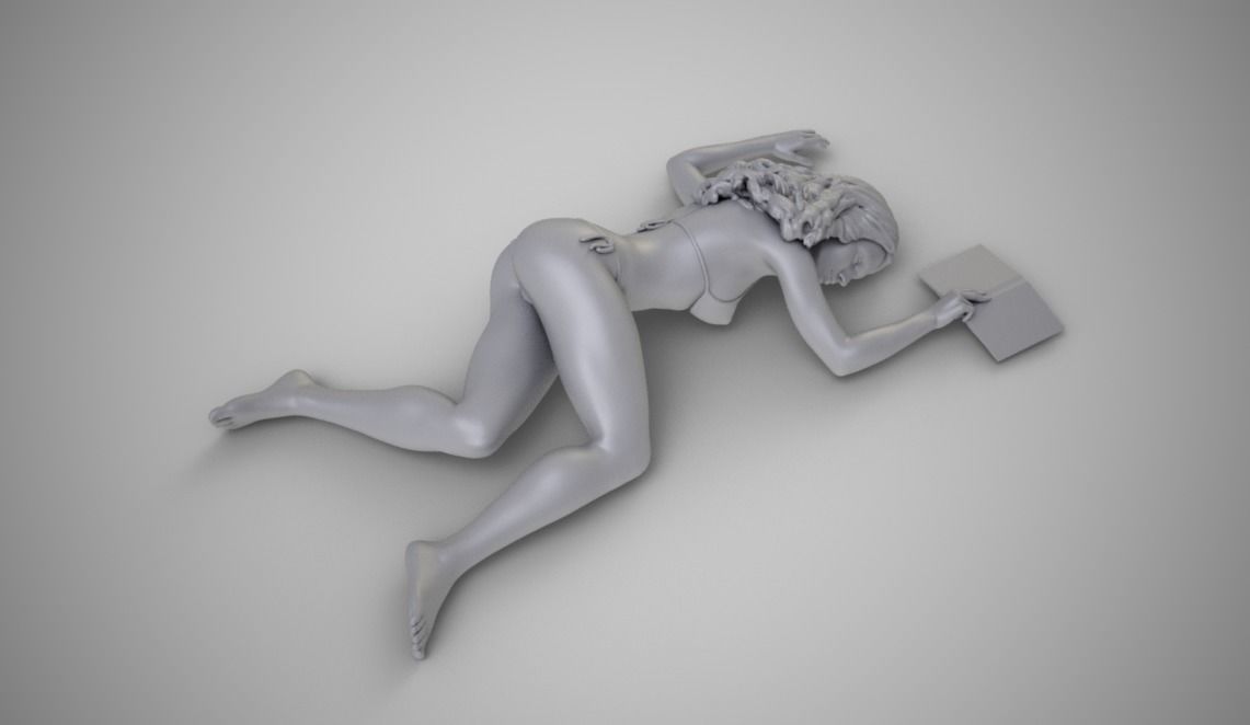 Fall Asleep While Reading Book 3D print model_2