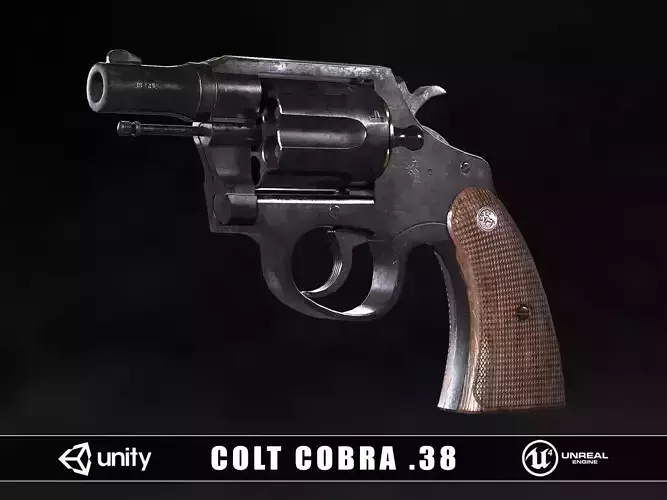 Colt Police 38 Snub Nosed Revolver Low-poly 3D model