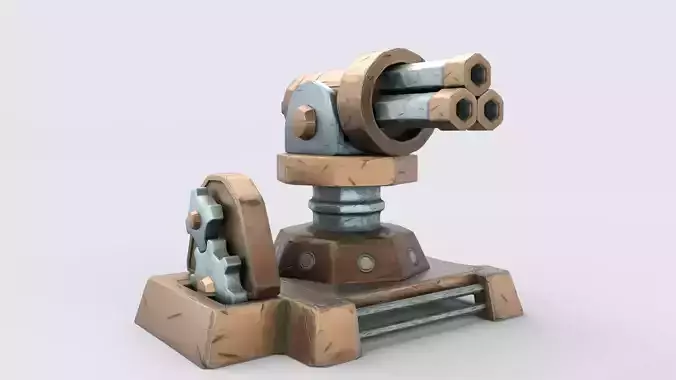 Cartoon Turret Low-poly 3D model