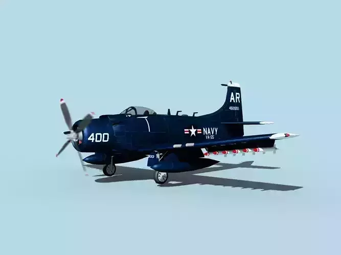 Douglas A-1H Skyraider  V02 USN 3D model