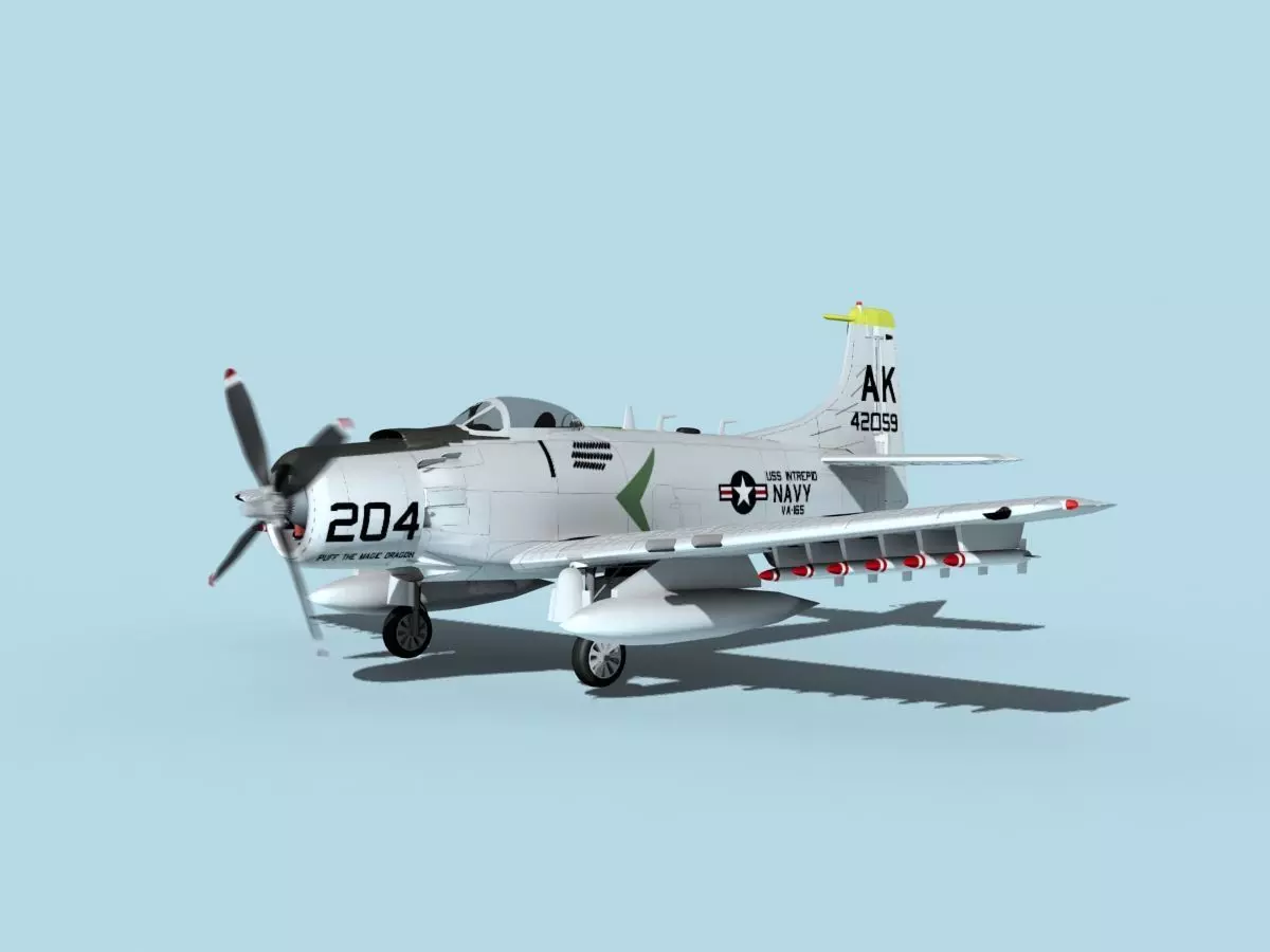Douglas A-1H Skyraider USN Intrepid 3D model