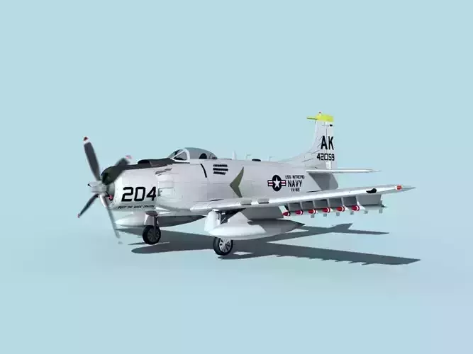 Douglas A-1H Skyraider USN Intrepid 3D model