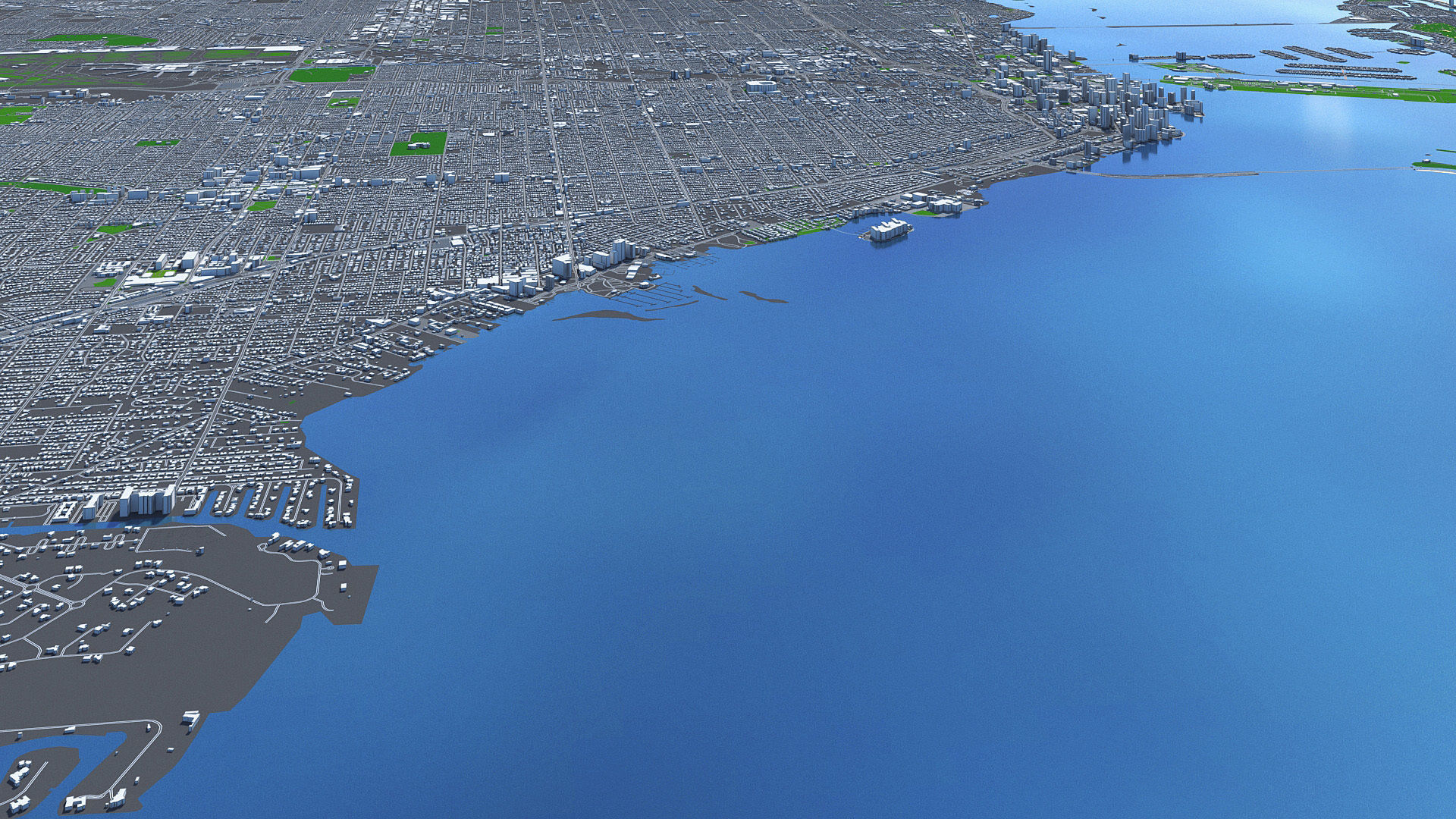 Miami City Florida Low Poly 3d model Stylized VR AR Town Low-poly 3D model_21