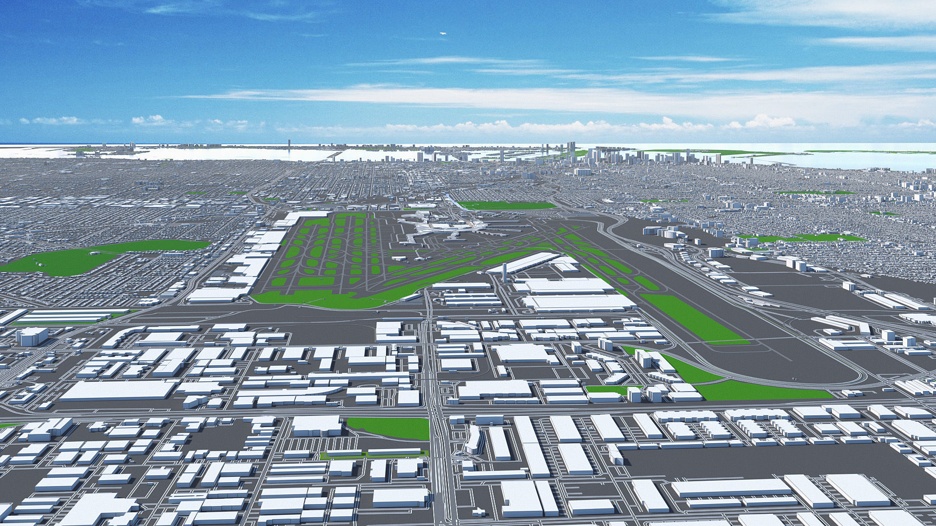 Miami City Florida Low Poly 3d model Stylized VR AR Town Low-poly 3D model_9