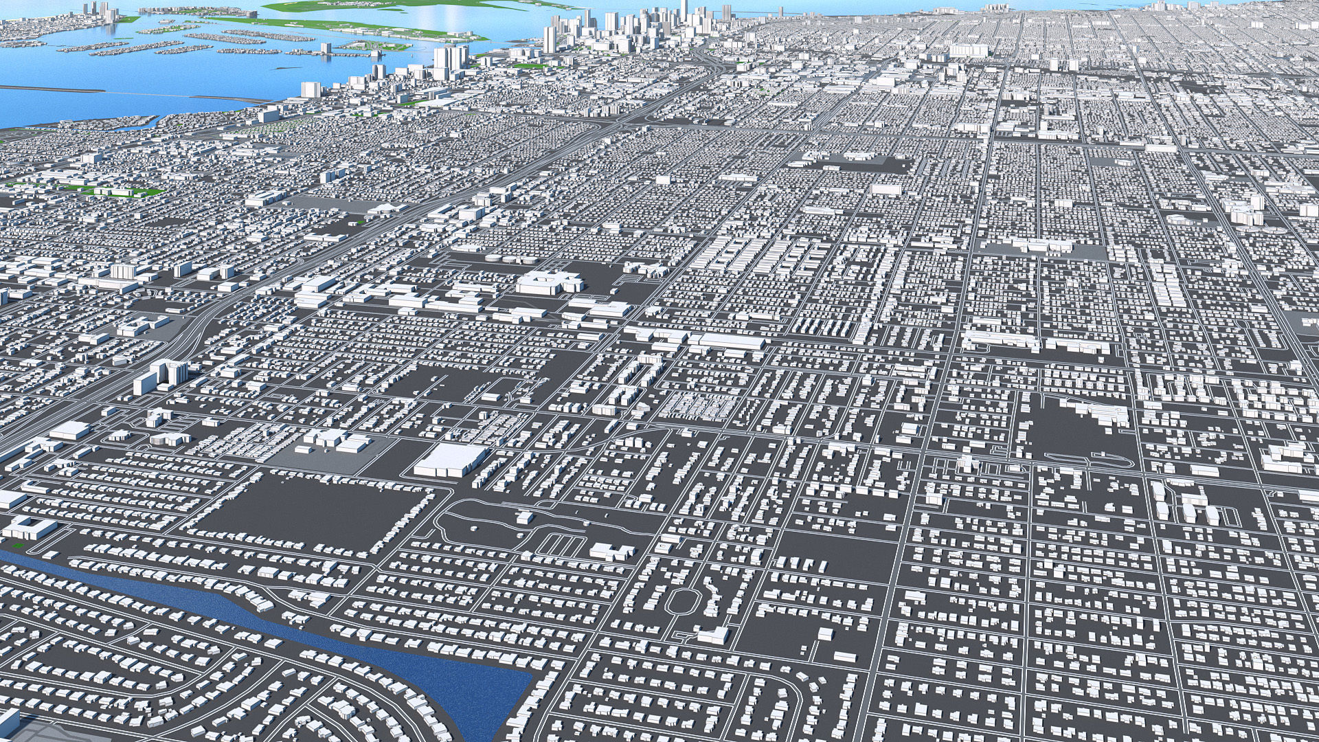 Miami City Florida Low Poly 3d model Stylized VR AR Town Low-poly 3D model_6