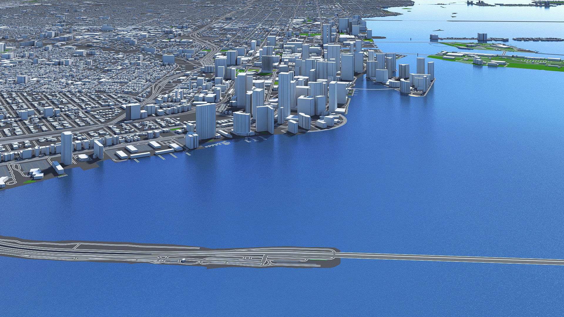 Miami City Florida Low Poly 3d model Stylized VR AR Town Low-poly 3D model_18