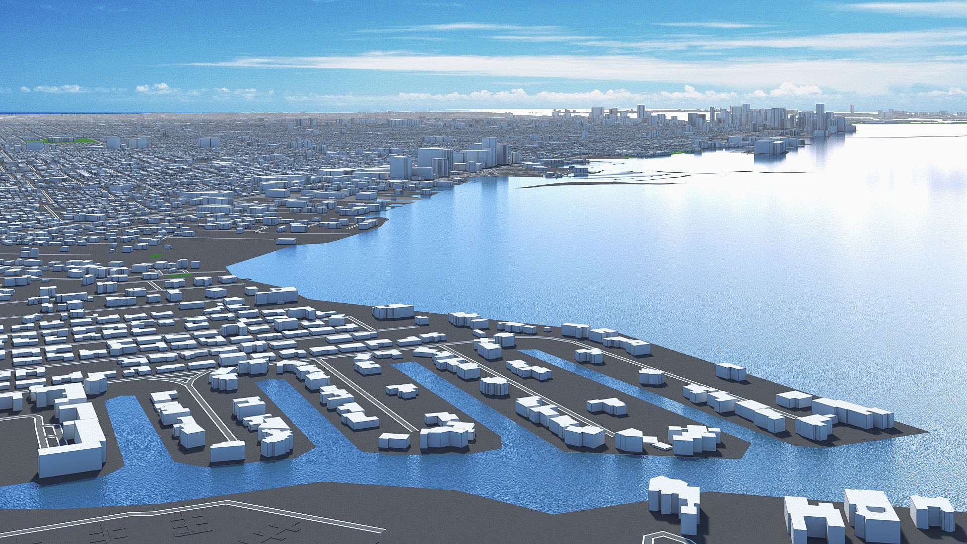 Miami City Florida Low Poly 3d model Stylized VR AR Town Low-poly 3D model_19