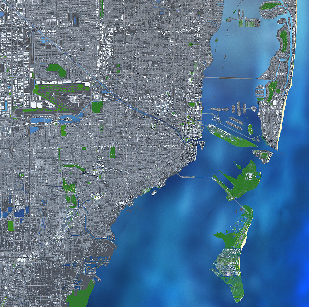 Miami City Florida Low Poly 3d model Stylized VR AR Town Low-poly 3D model_23