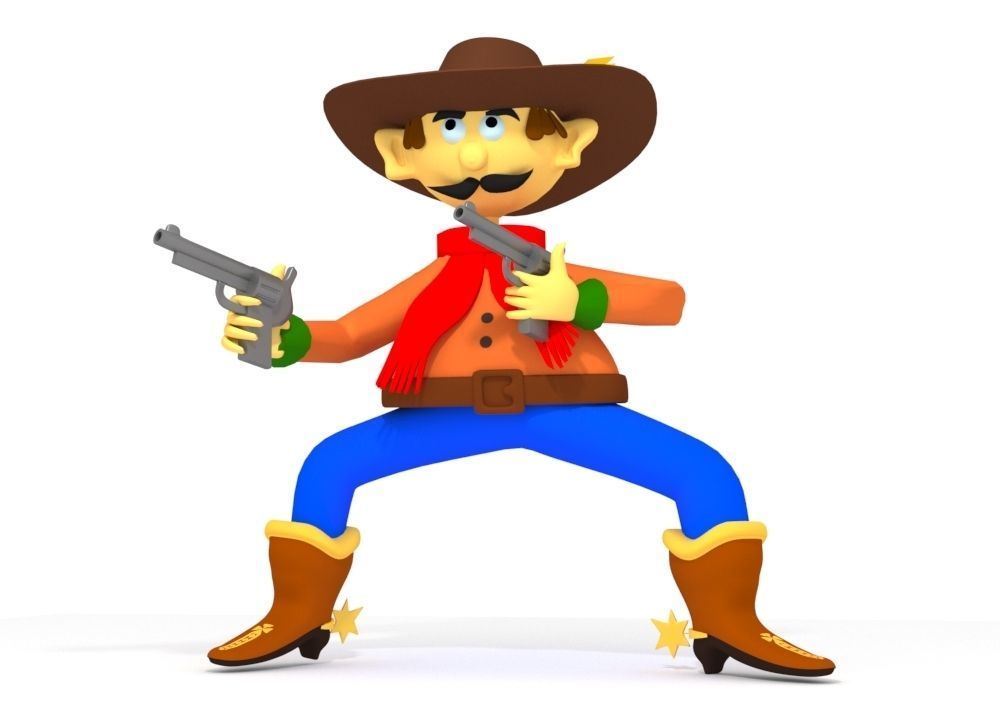 Cartoon Cowboy 3D model_1