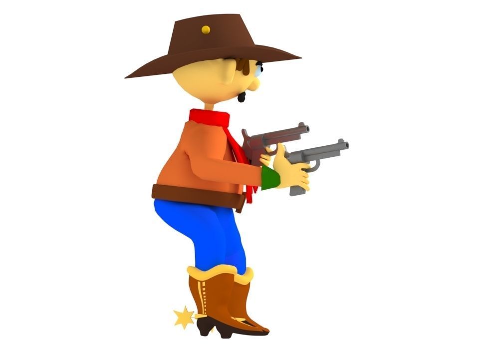 Cartoon Cowboy 3D model_2