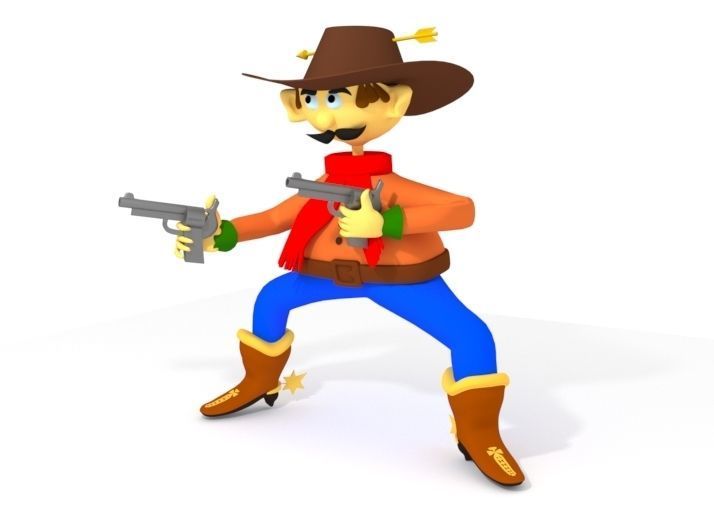 Cartoon Cowboy 3D model_6