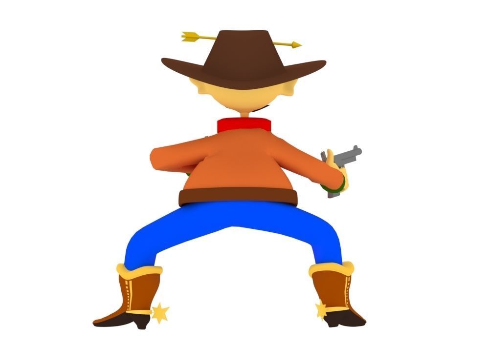 Cartoon Cowboy 3D model_3